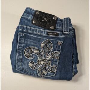 Miss Me Jeans Womens Size 28 Blue Capri Jeans Bedazzled 28x22 Western JY5327P